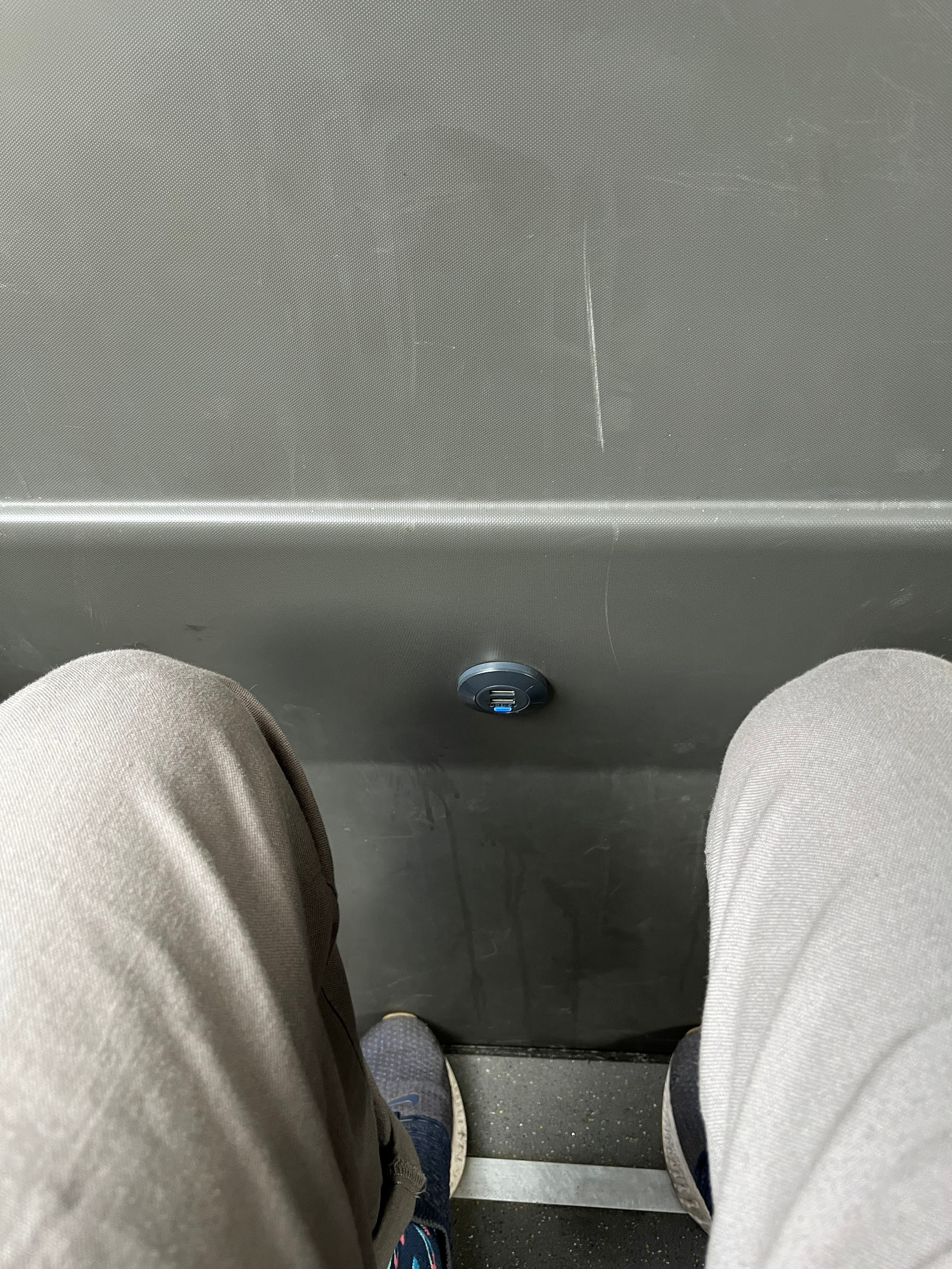 Image of a usb port inside of the buses in Berlin