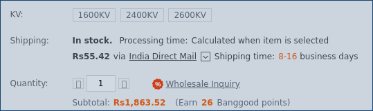 Banggood's India Direct Mail Shipping